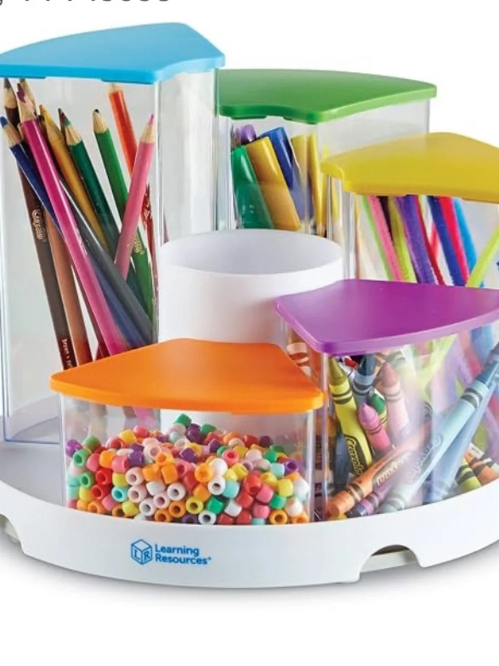 NWOT Amazon Rotating Snack & Toy Storage Carousel with Multicolor Lids